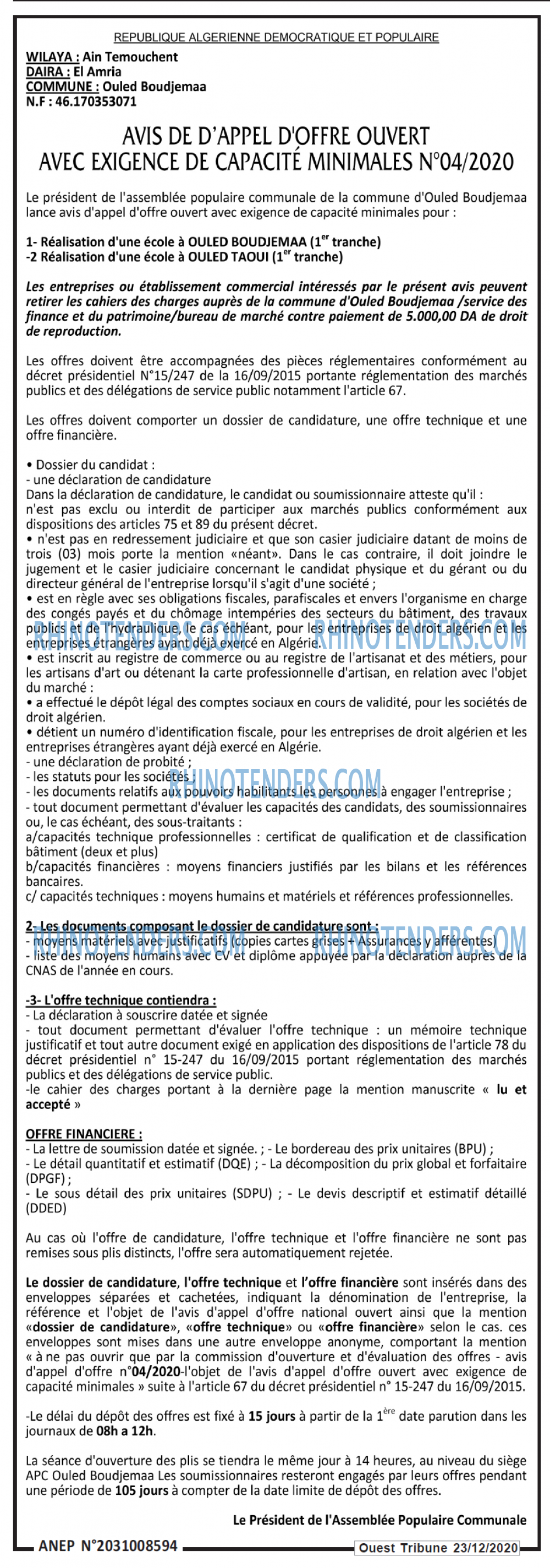 ouest TRIBUNE