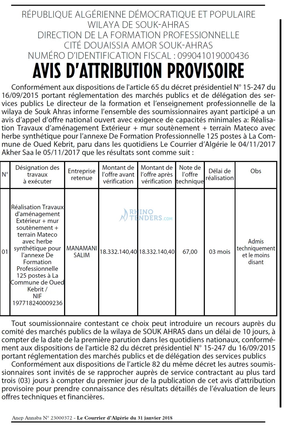 Le Courrier d'Algerie