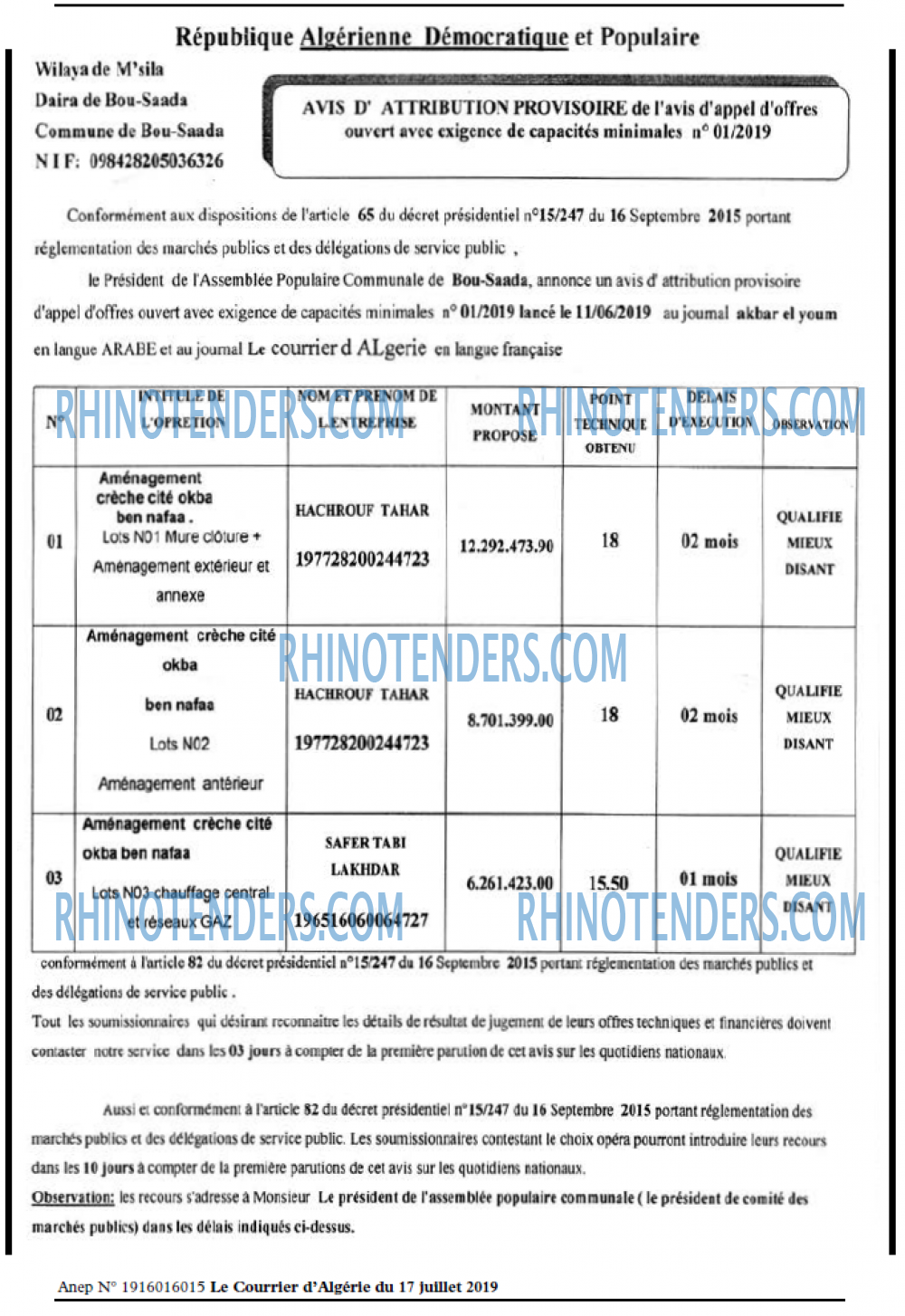 Le Courrier d'Algerie