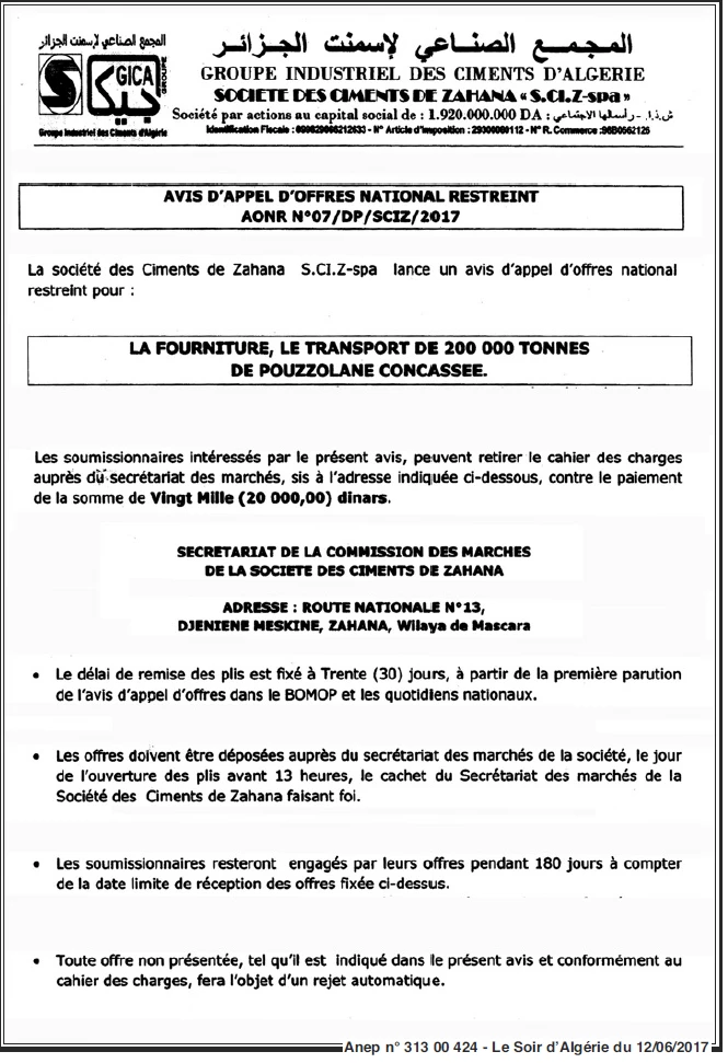 LE SOIR D'ALGERIE