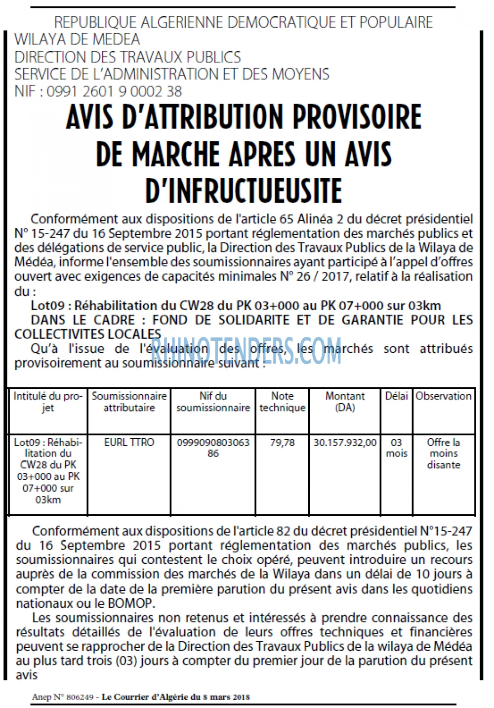 Le Courrier d'Algerie