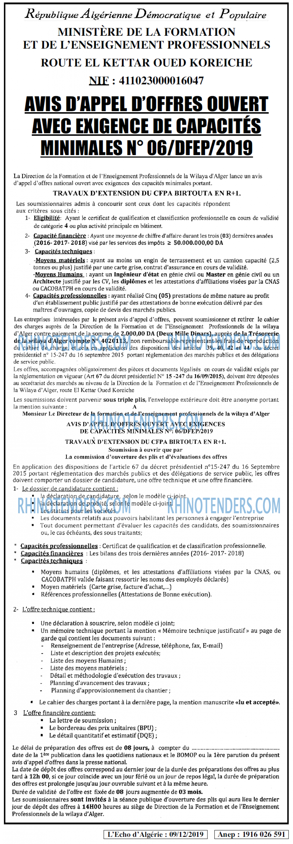 L'ECHO D'ALGERIE