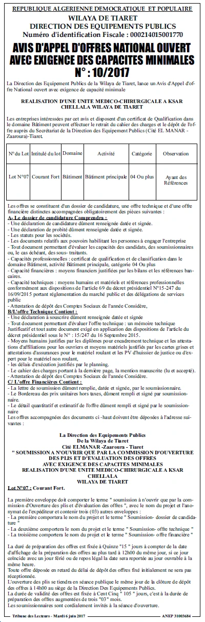 TRIBUNE DES LECTEURS