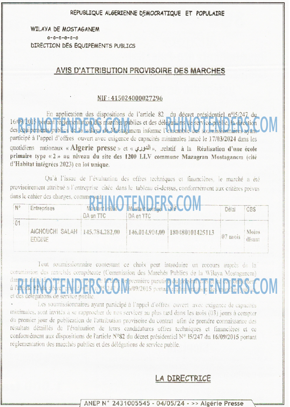 ALGERIE PRESSE