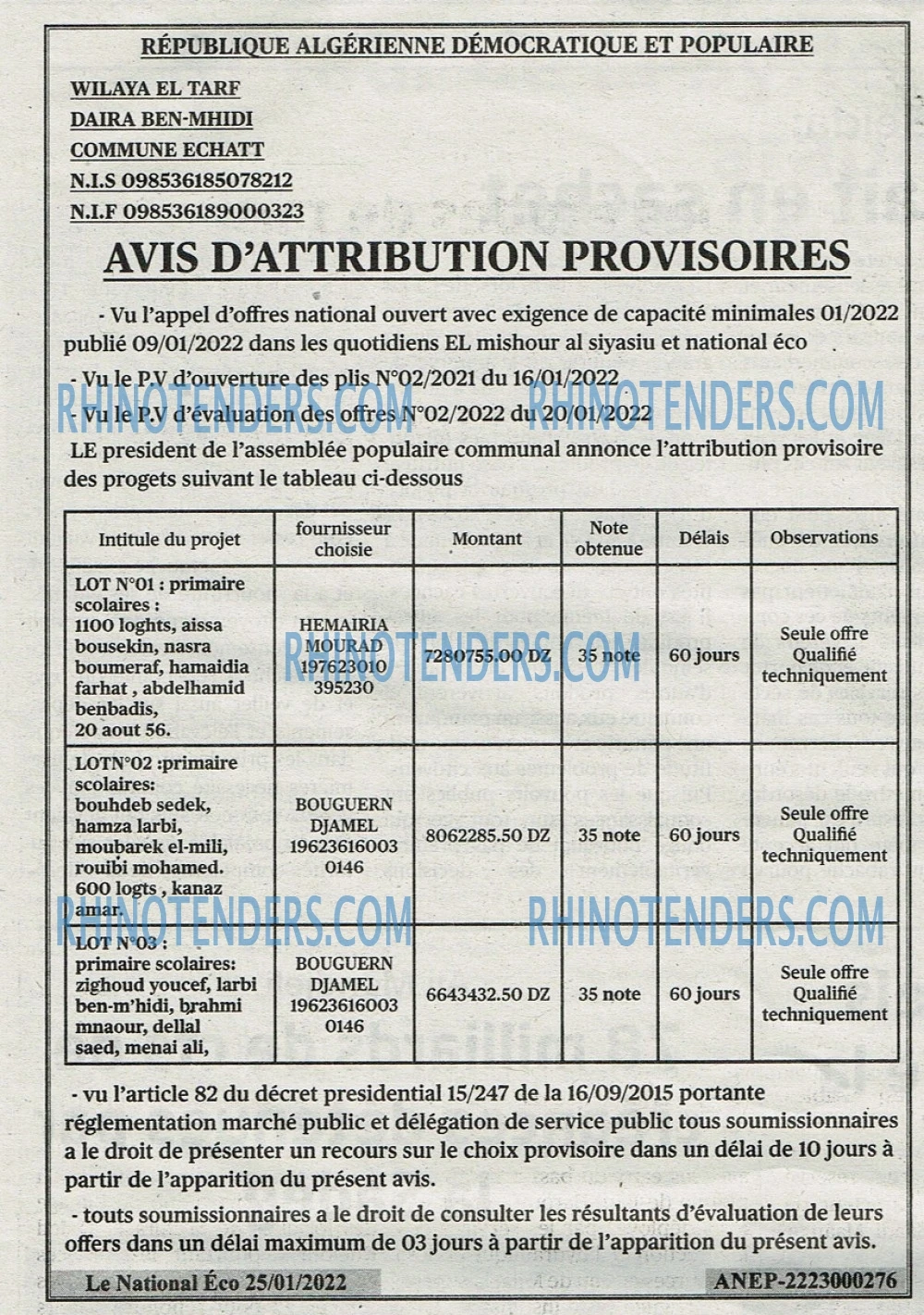 Rhinotenders