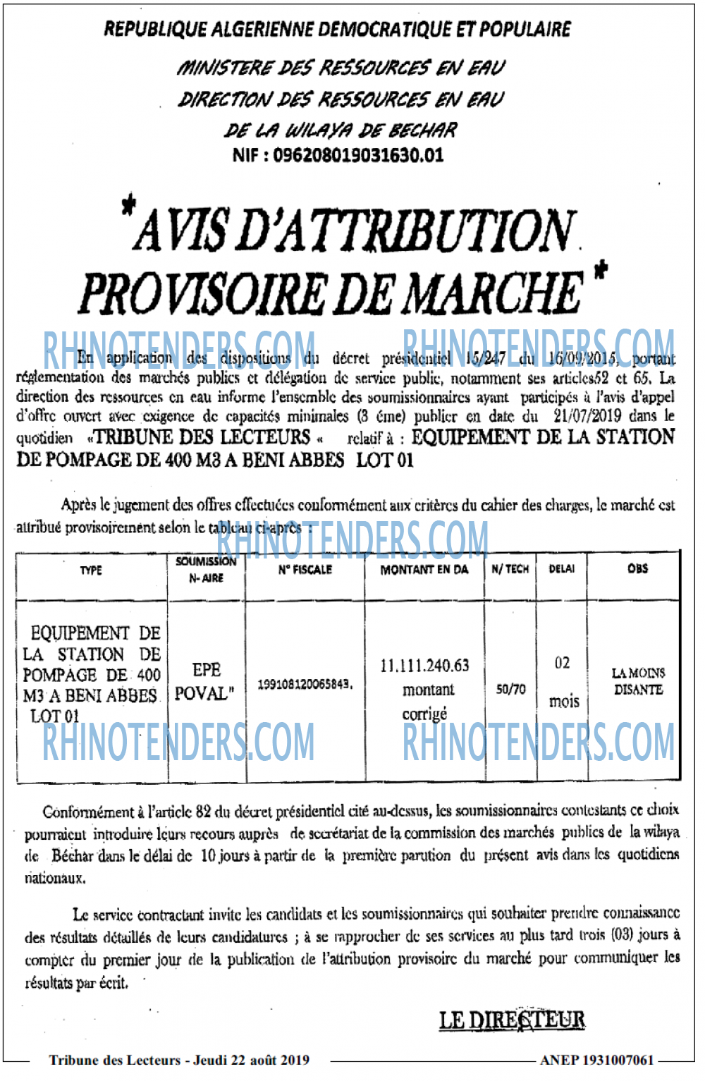 TRIBUNE DES LECTEURS