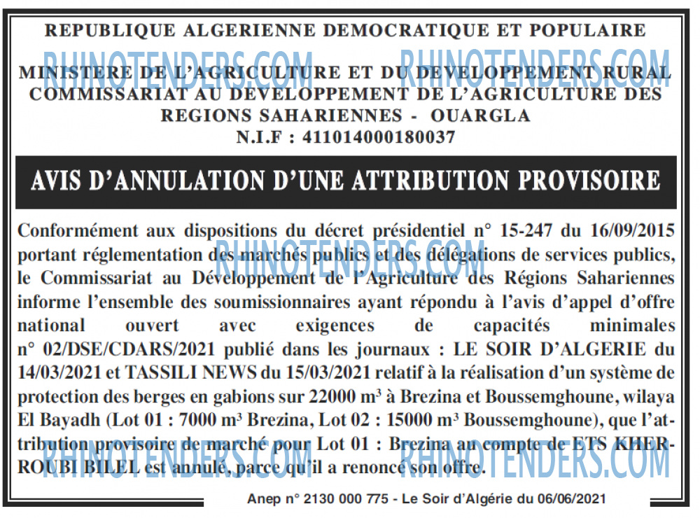 LE SOIR D'ALGERIE