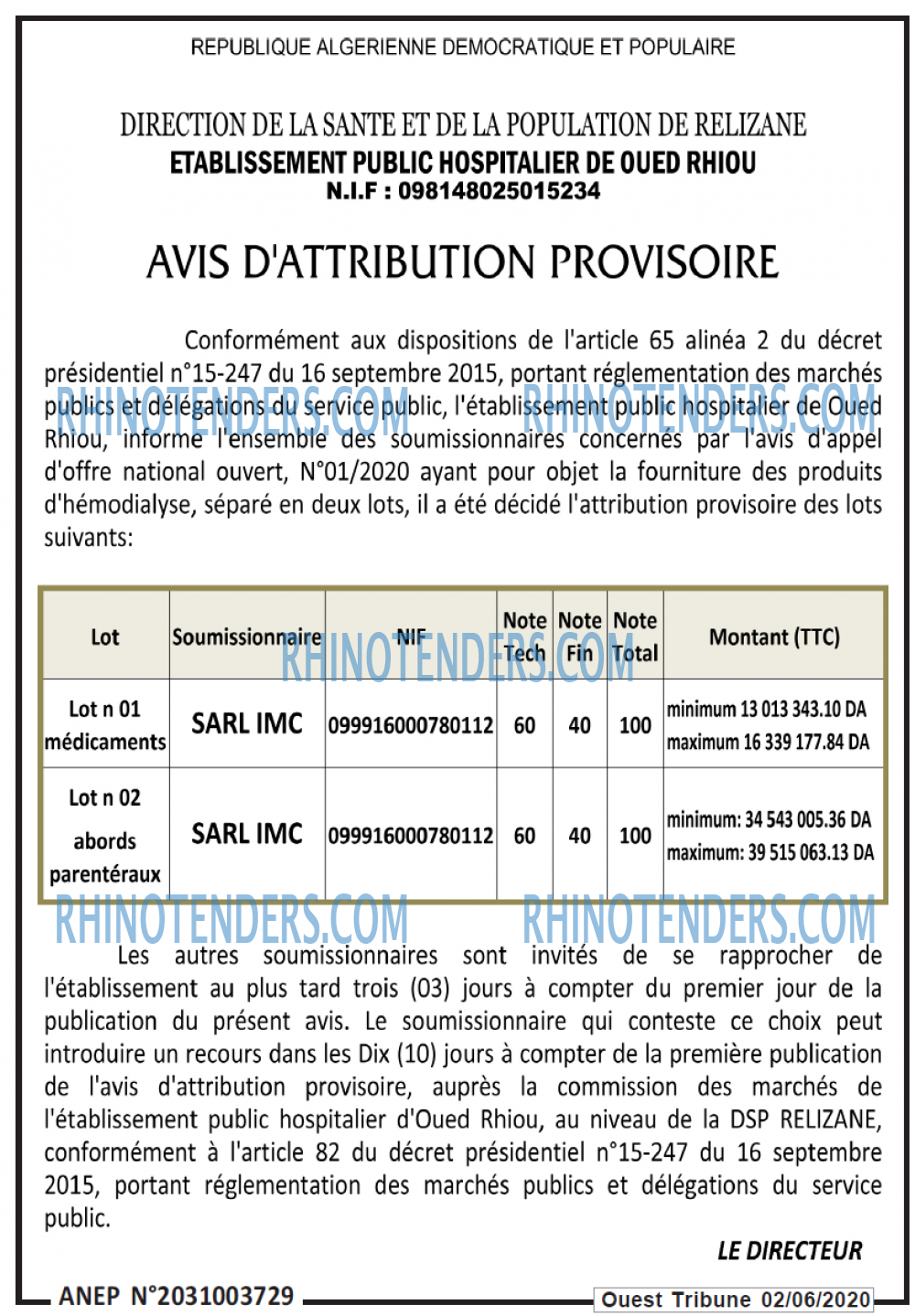 ouest TRIBUNE