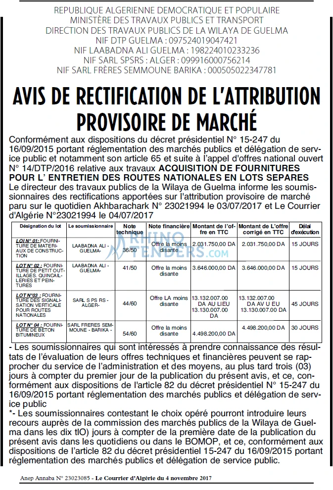Le Courrier d'Algerie