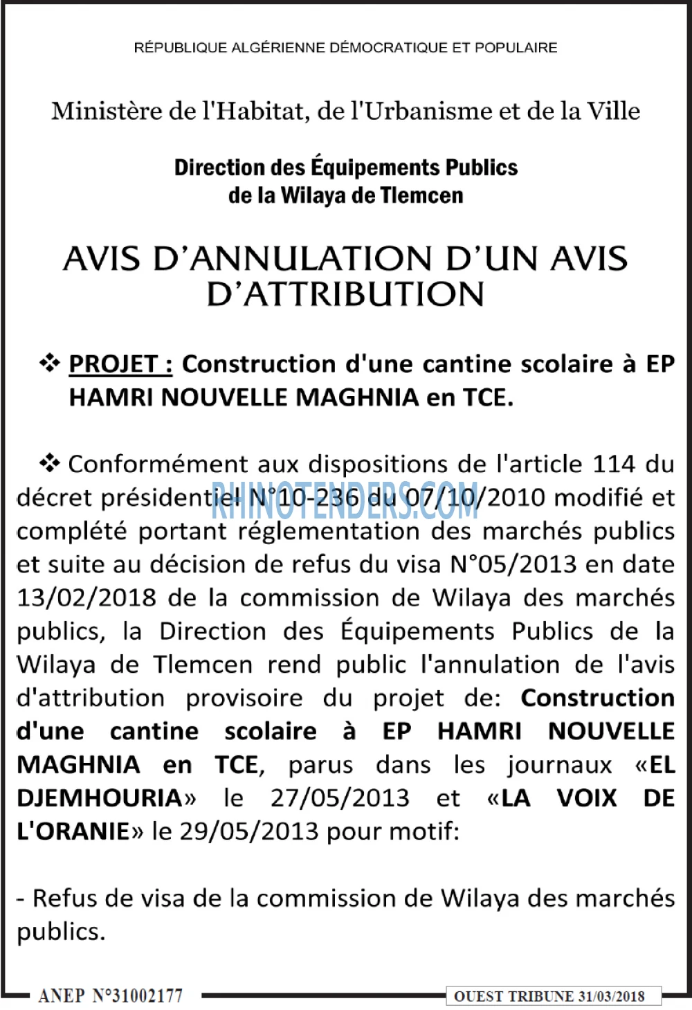 ouest TRIBUNE
