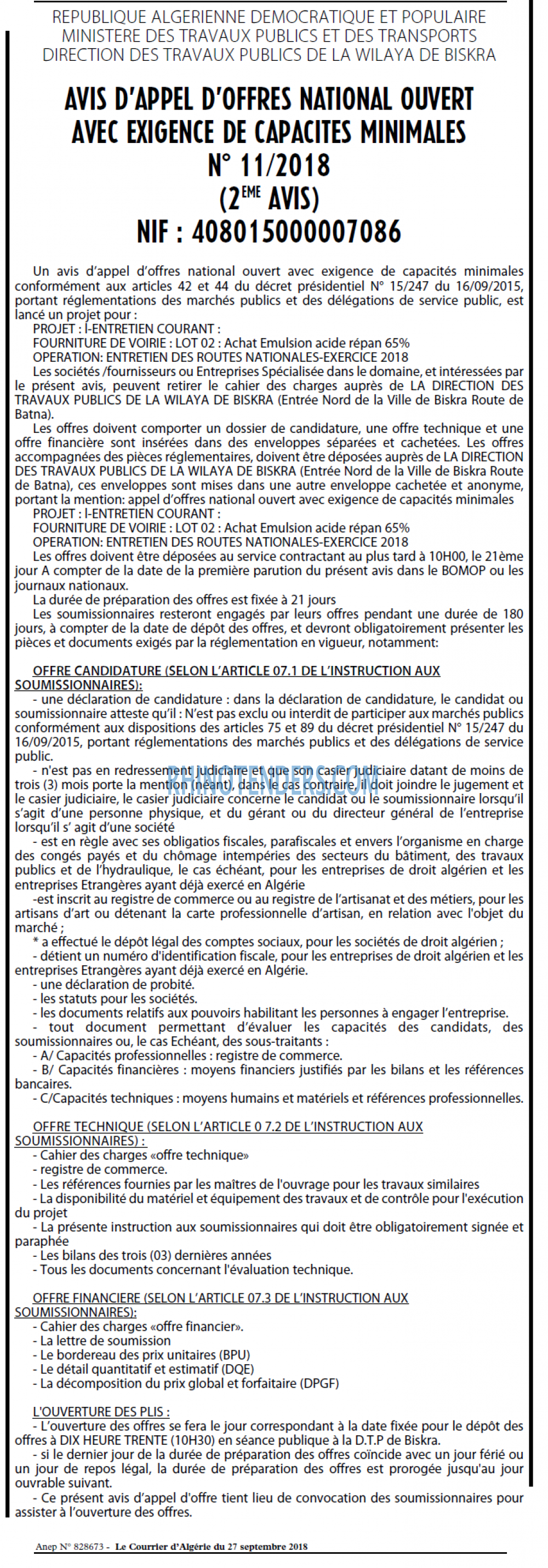 Le Courrier d'Algerie