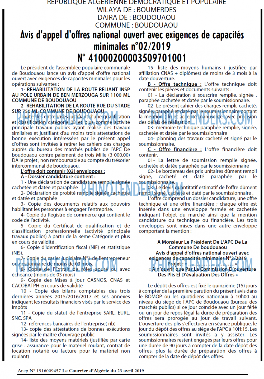 Le Courrier d'Algerie