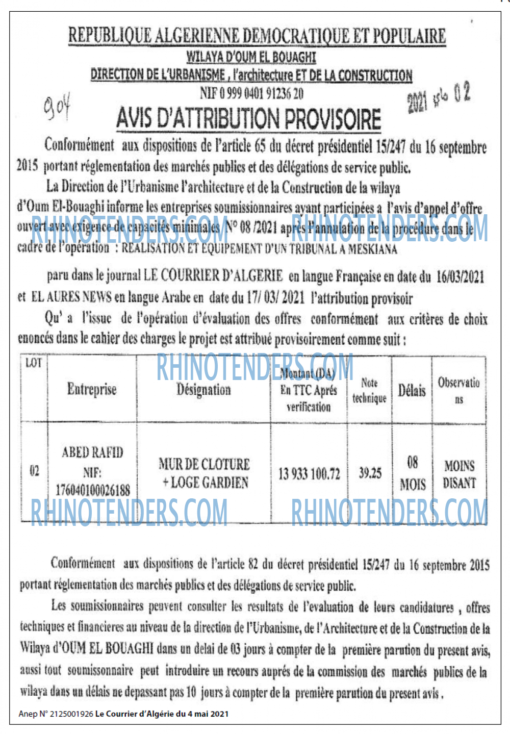 Le Courrier d'Algerie