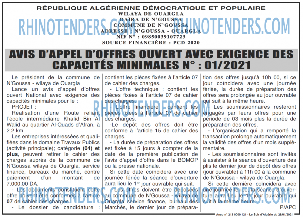 LE SOIR D'ALGERIE