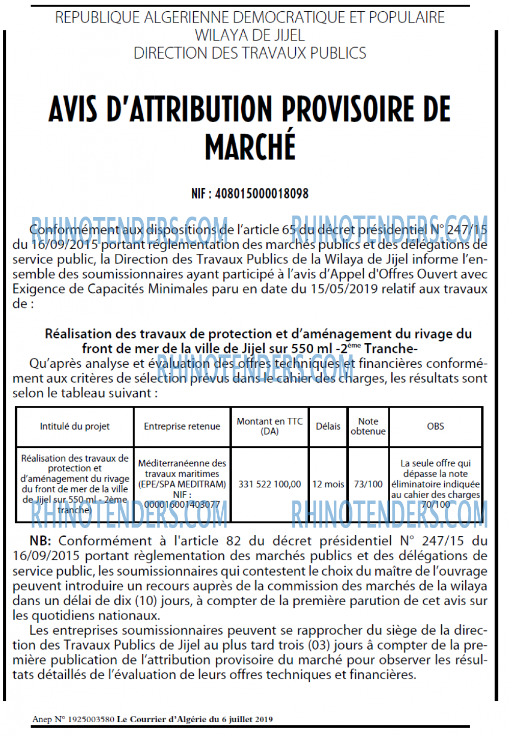 Le Courrier d'Algerie