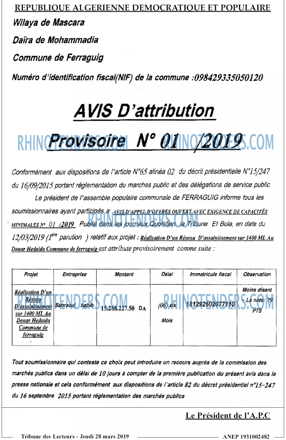 TRIBUNE DES LECTEURS