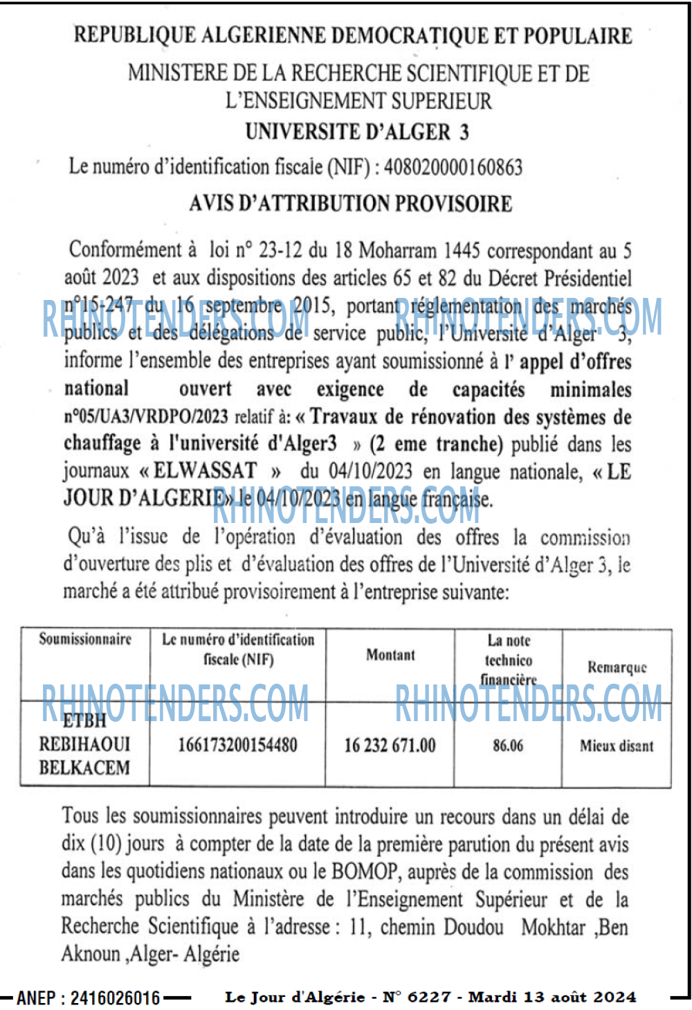 Le Jour d'Algérie