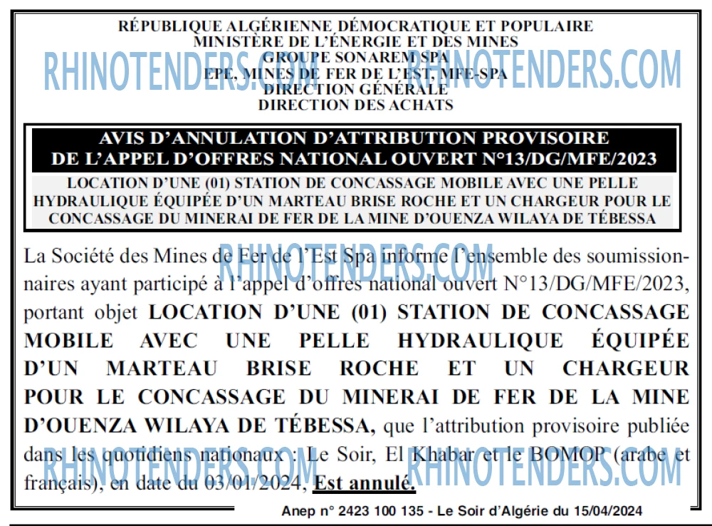 LE SOIR D'ALGERIE