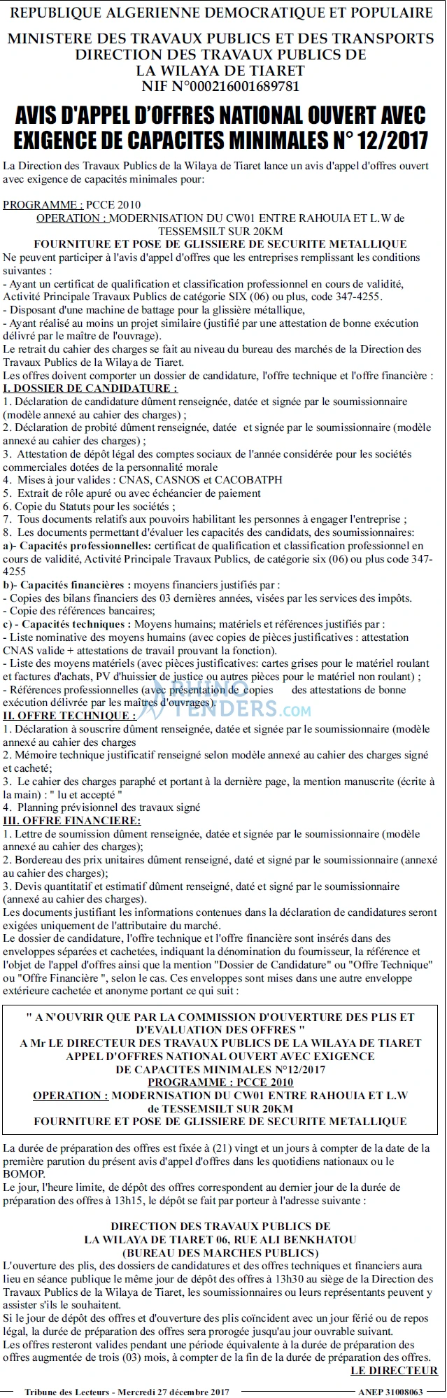 TRIBUNE DES LECTEURS