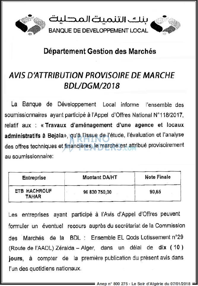 LE SOIR D'ALGERIE