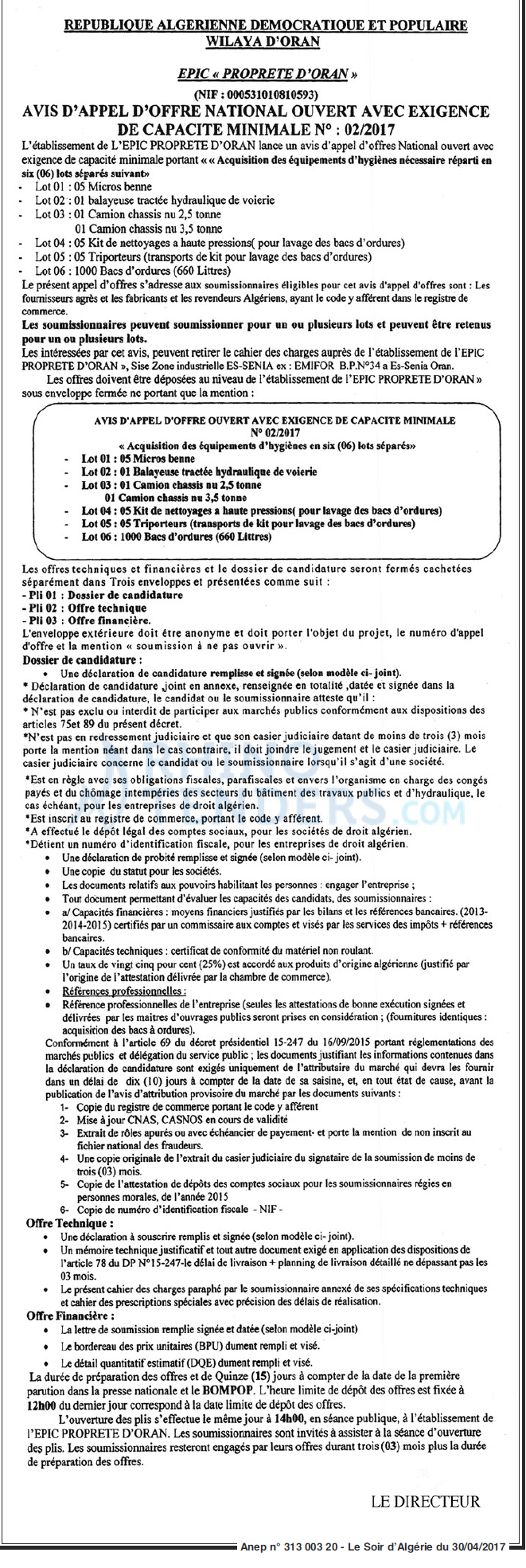 LE SOIR D'ALGERIE