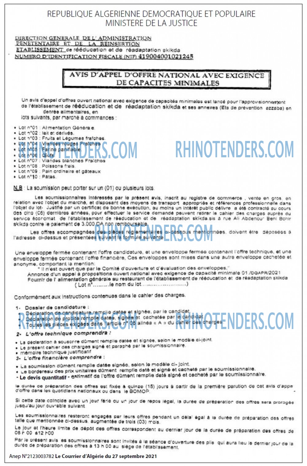 Le Courrier d'Algerie