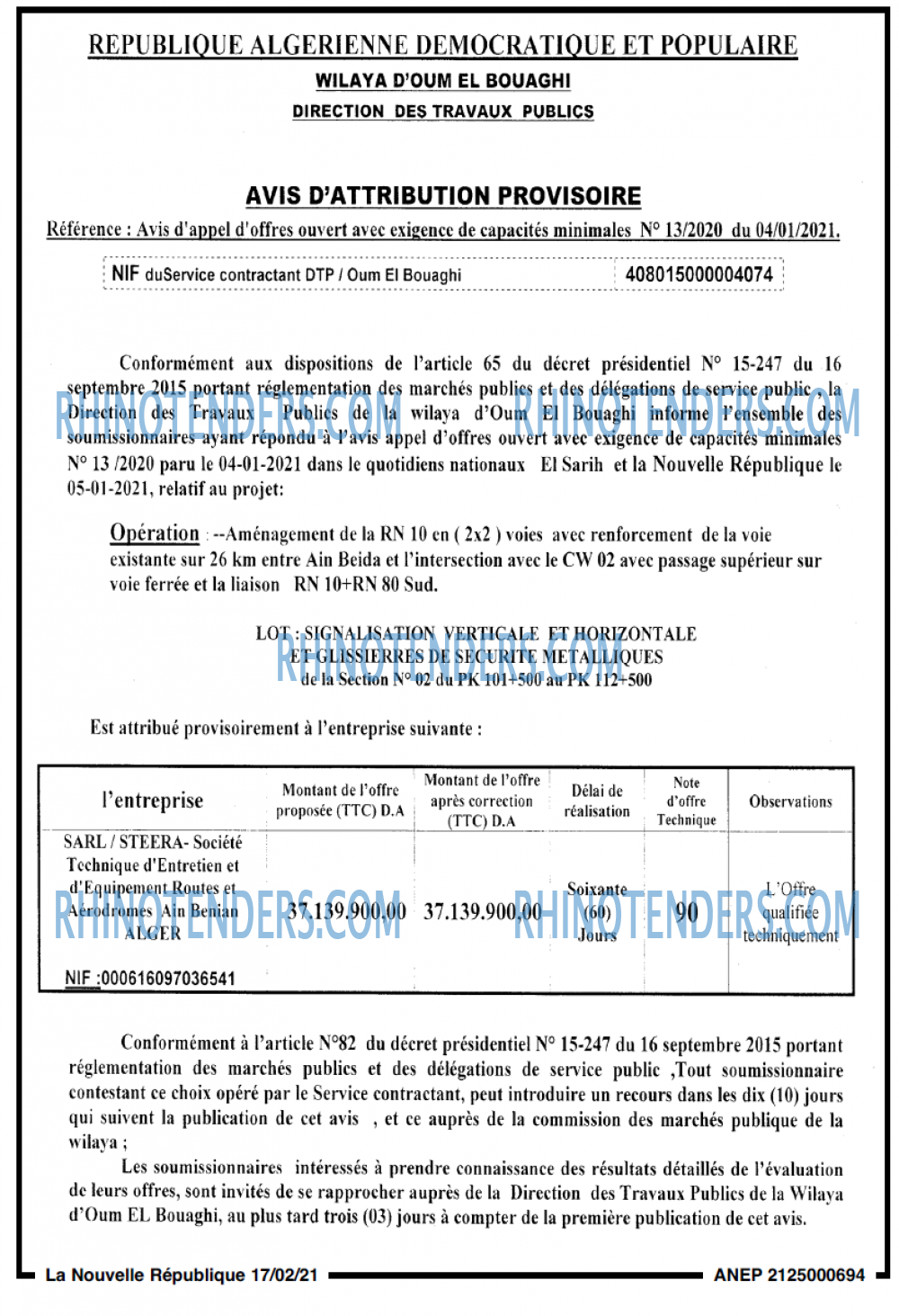 NOUVELLE REPUBLIQUE