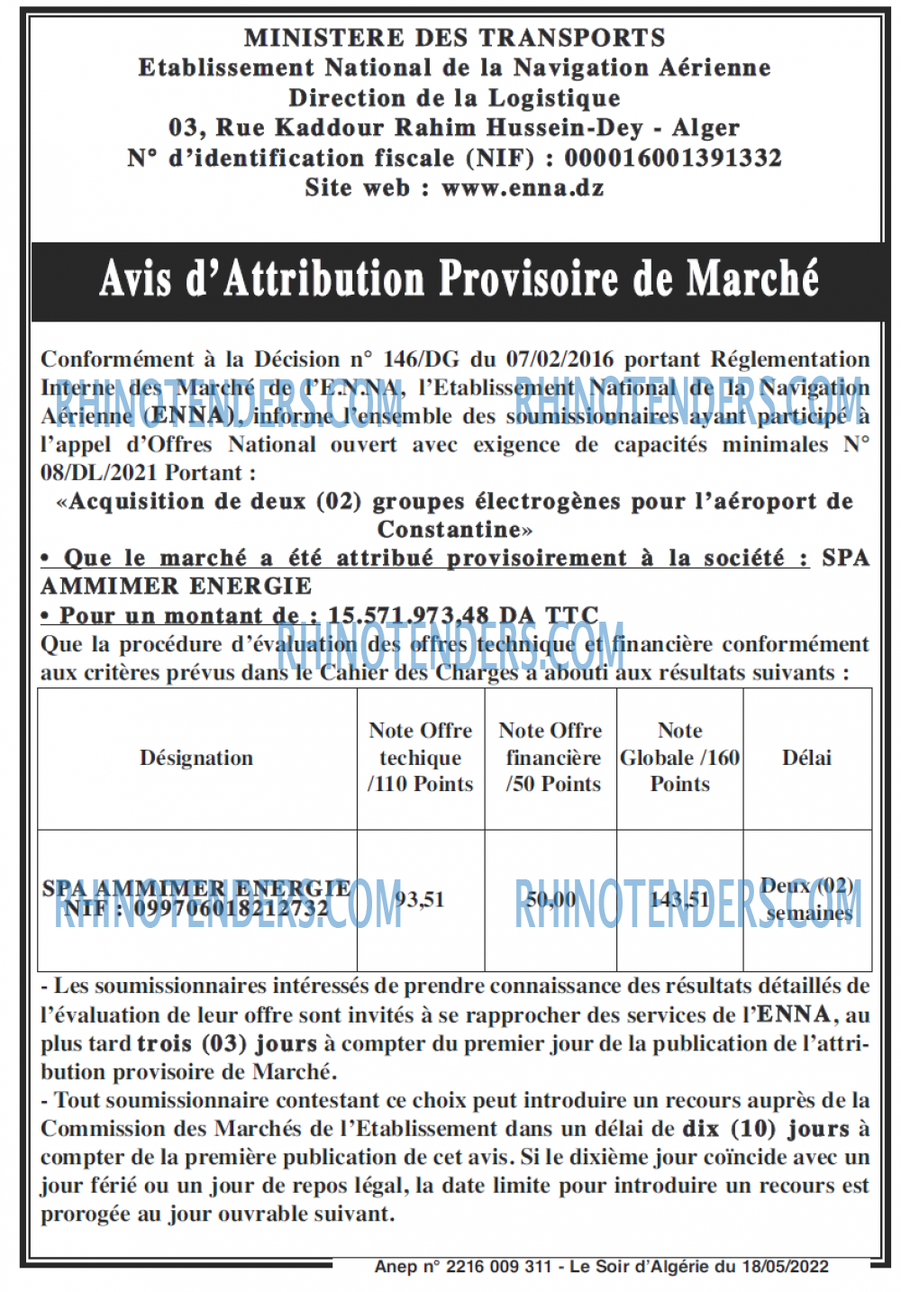 LE SOIR D'ALGERIE