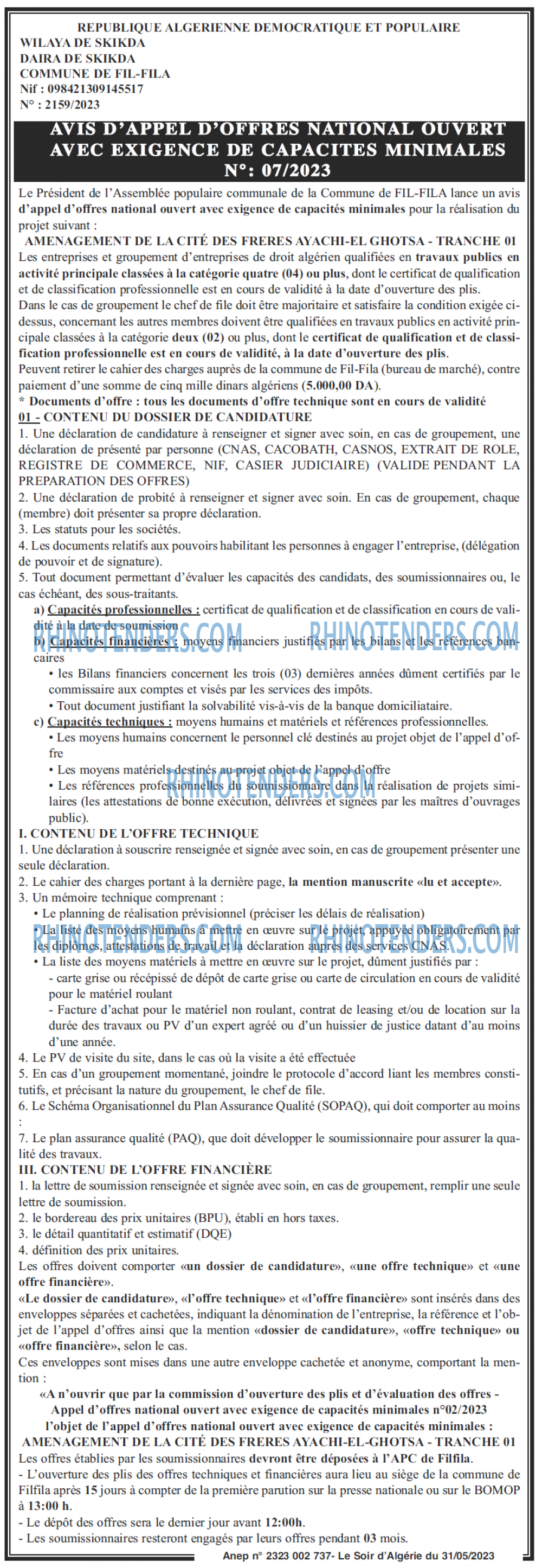 LE SOIR D'ALGERIE