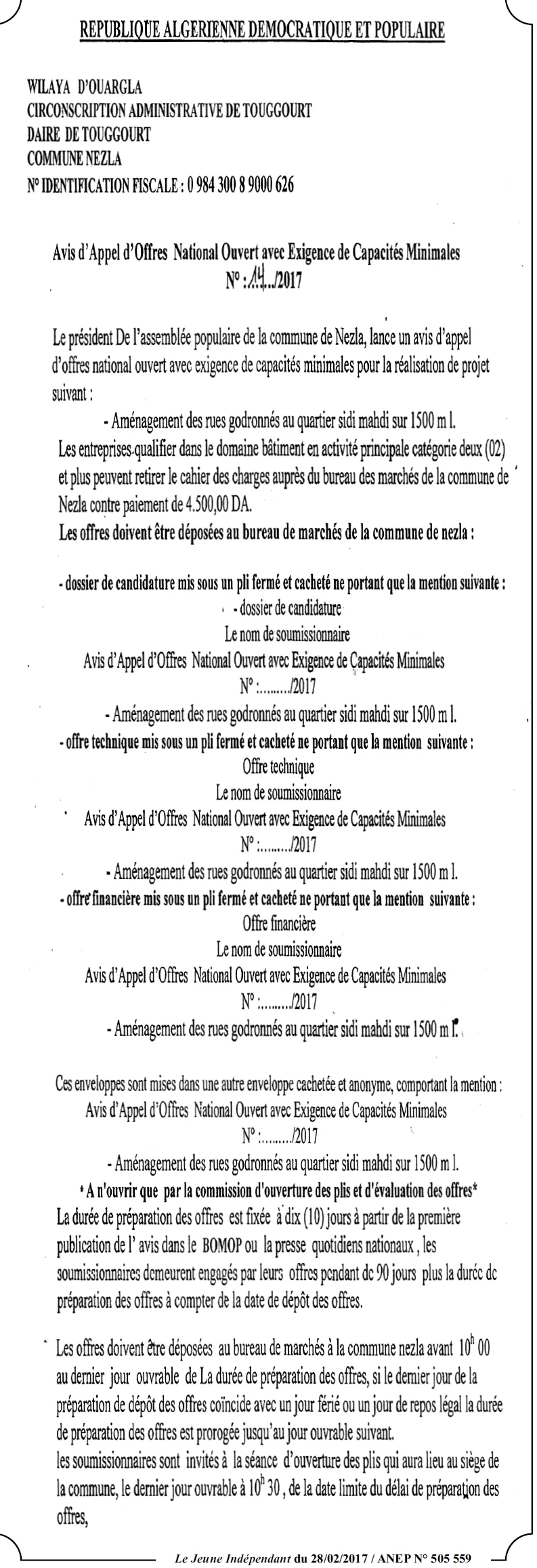Le jeune indépendant
