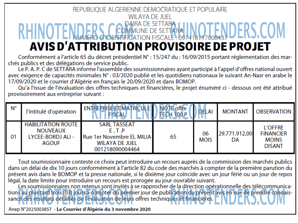 Le Courrier d'Algerie