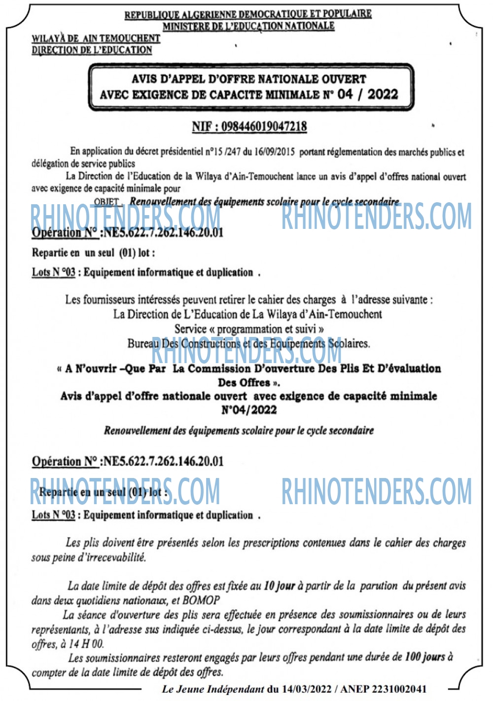 Jeune Independant