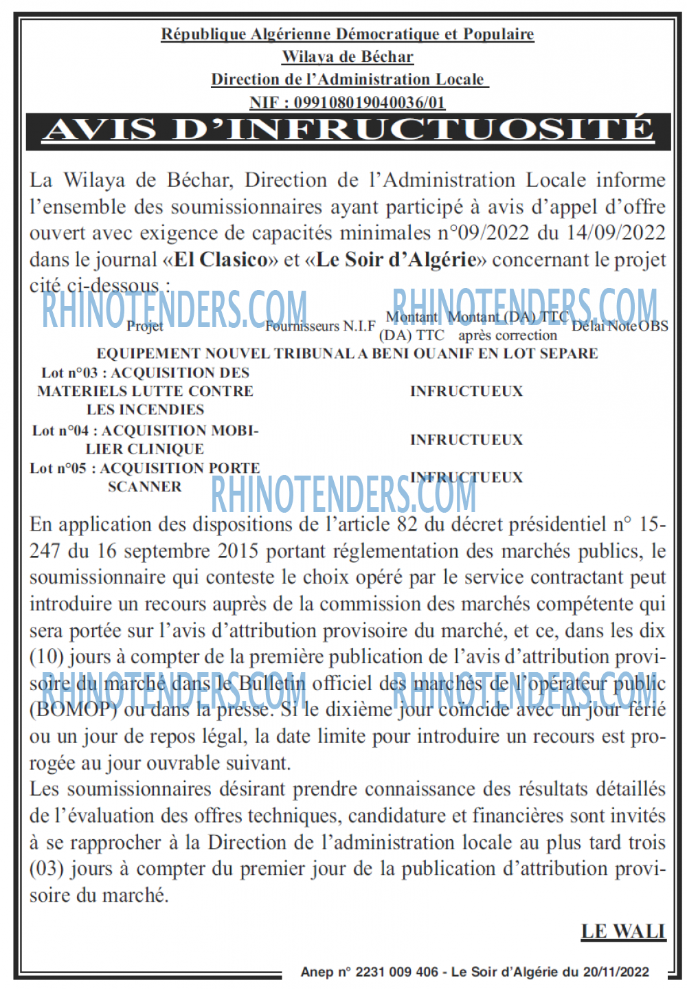 LE SOIR D'ALGERIE