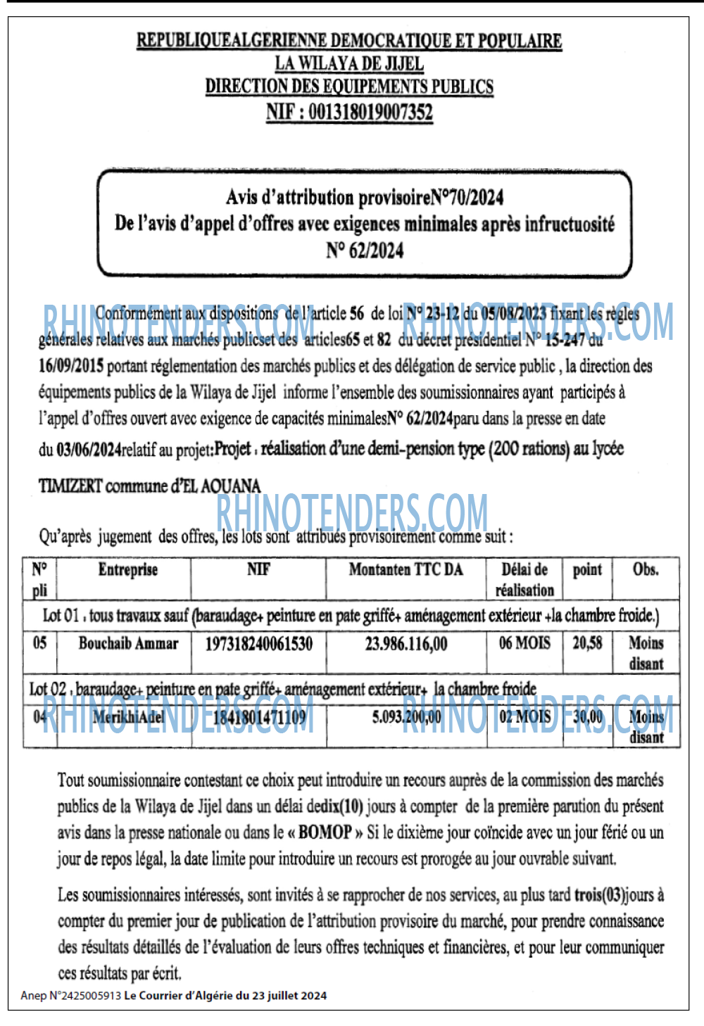 Le Courrier d'Algerie