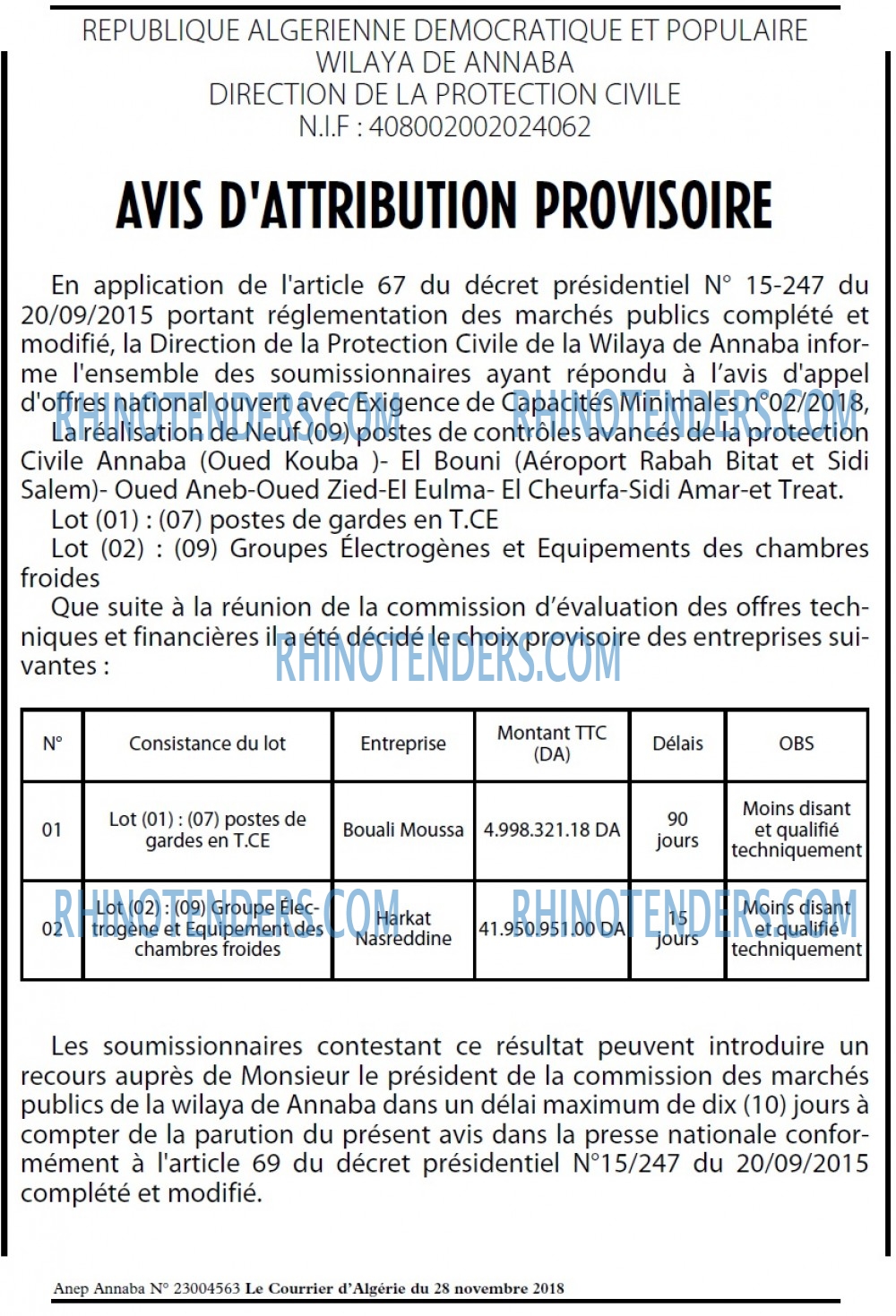 Le Courrier d'Algerie