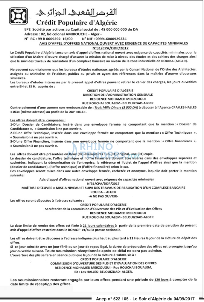 LE SOIR D'ALGERIE