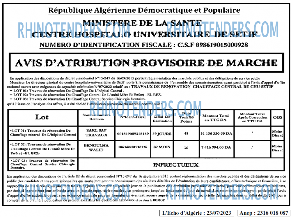 L'ECHO D'ALGERIE