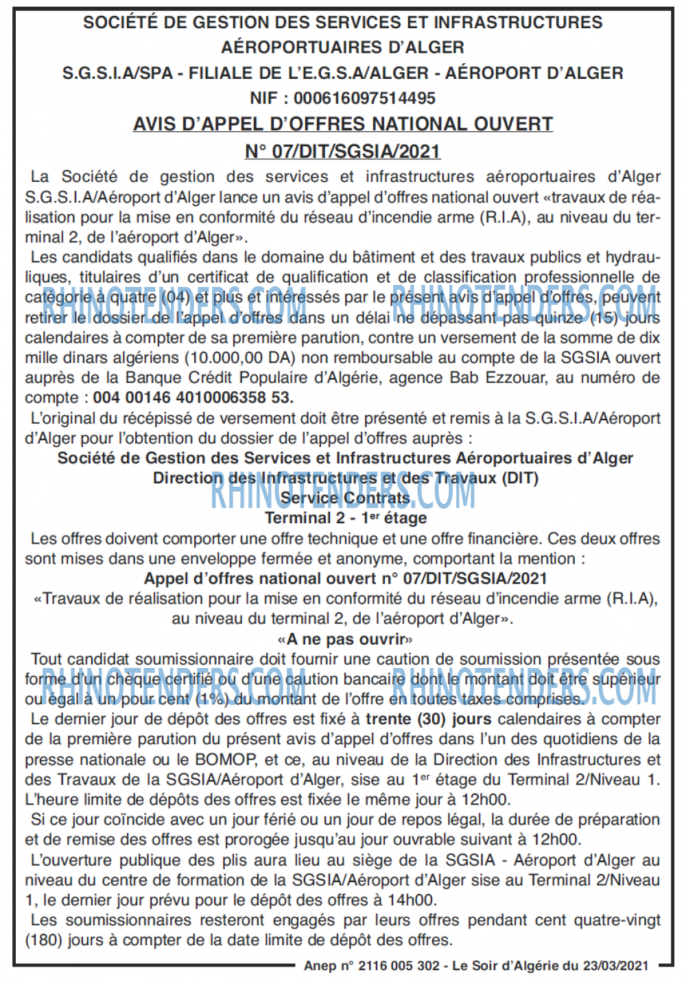 LE SOIR D'ALGERIE