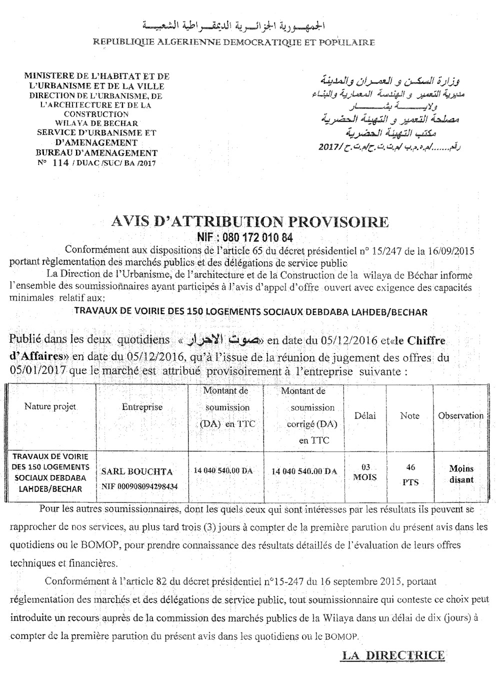 Le Chiffre d'Affaires