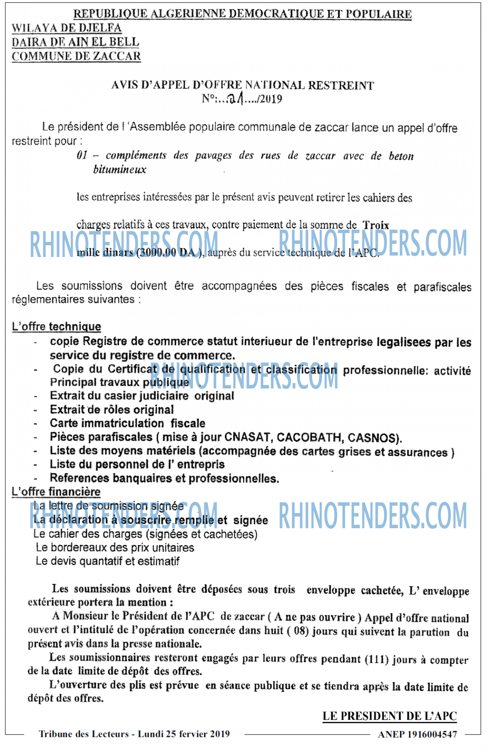 TRIBUNE DES LECTEURS
