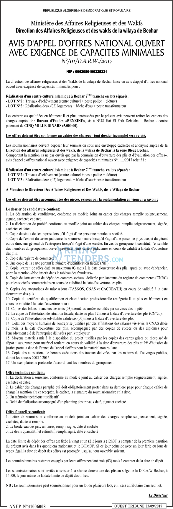 ouest TRIBUNE