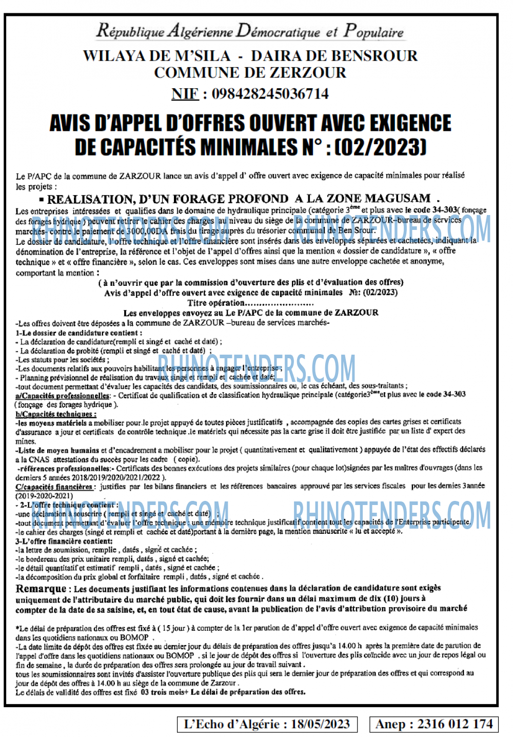 L'ECHO D'ALGERIE