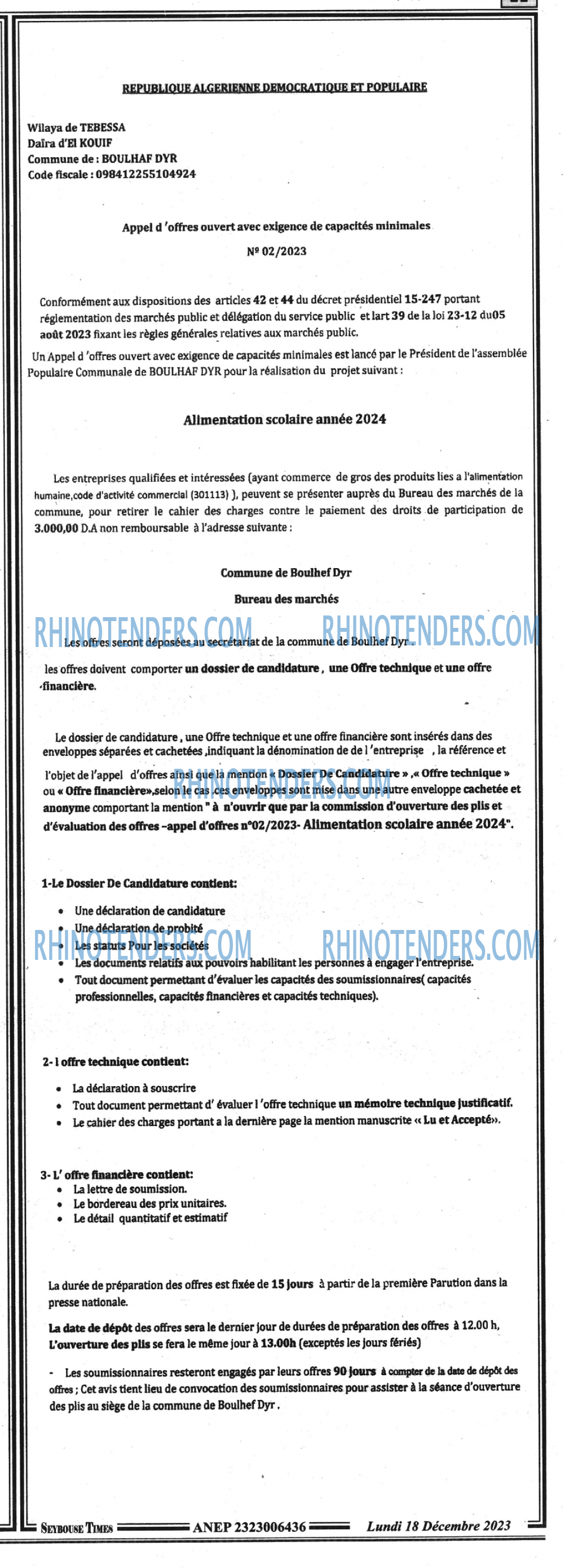 SEYBOUSSE TIMES