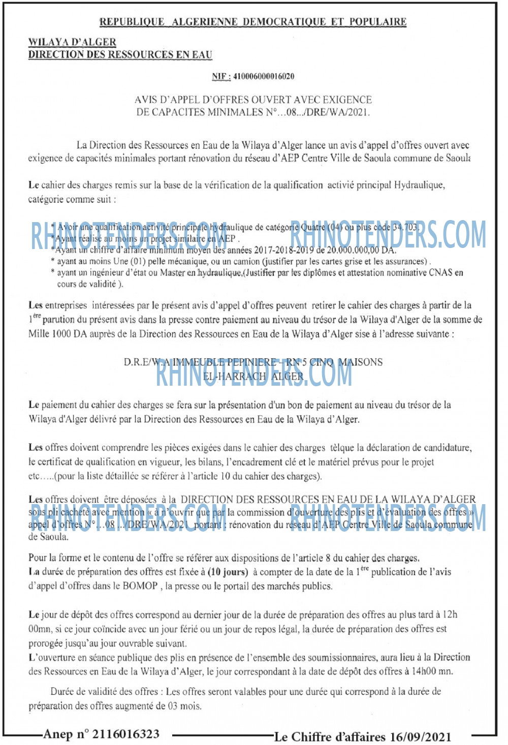 Le Chiffre d'Affaires