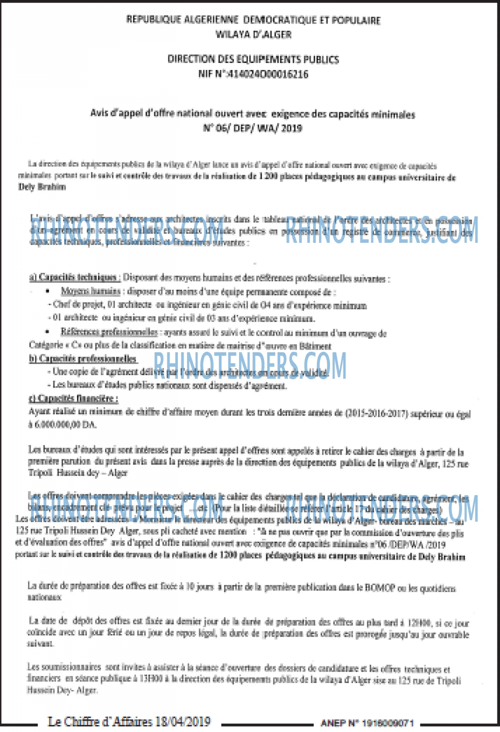 Le Chiffre d'Affaires