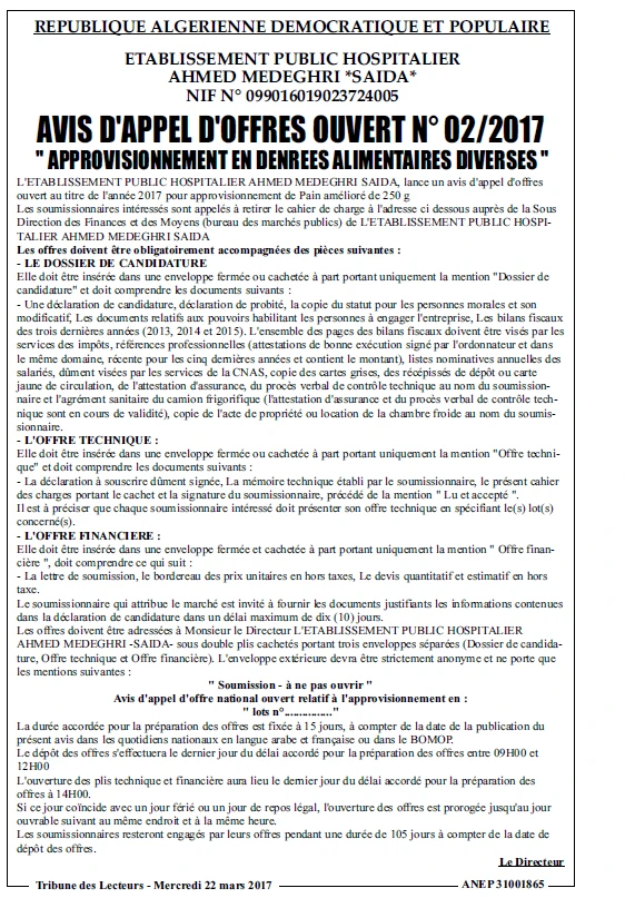 TRIBUNE DES LECTEURS