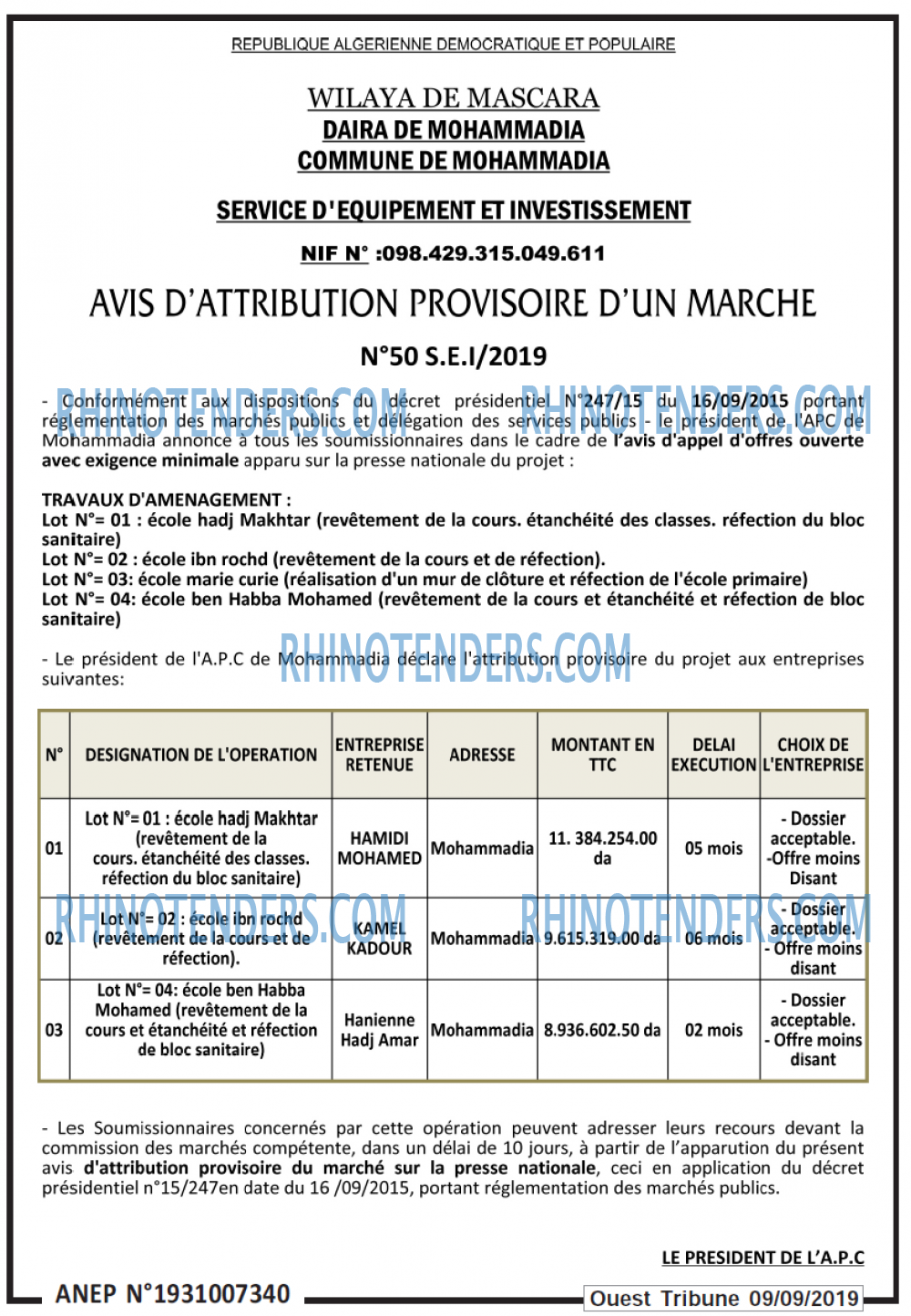 ouest TRIBUNE