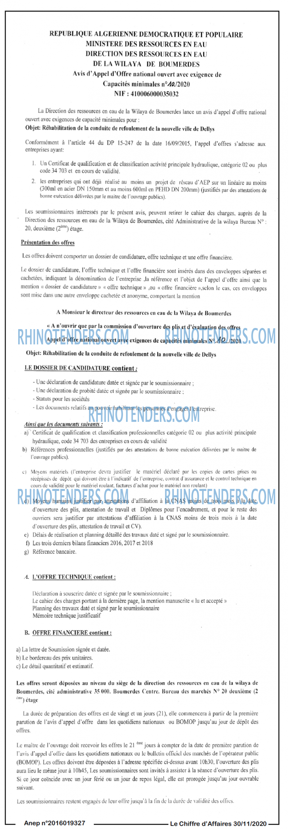 Le Chiffre d'Affaires