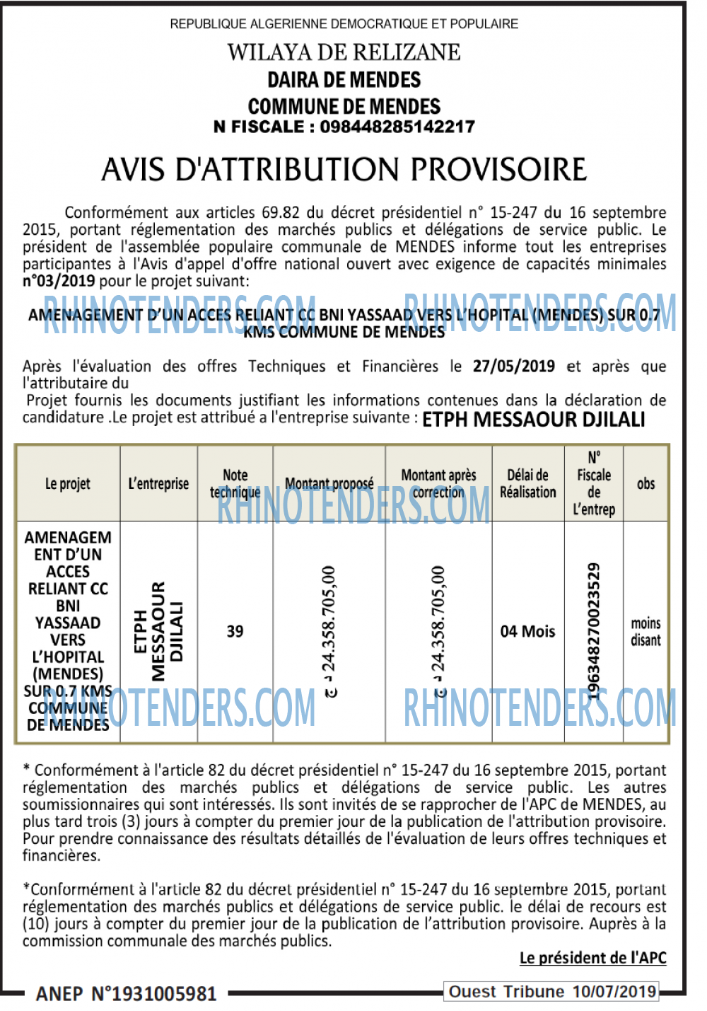 ouest TRIBUNE
