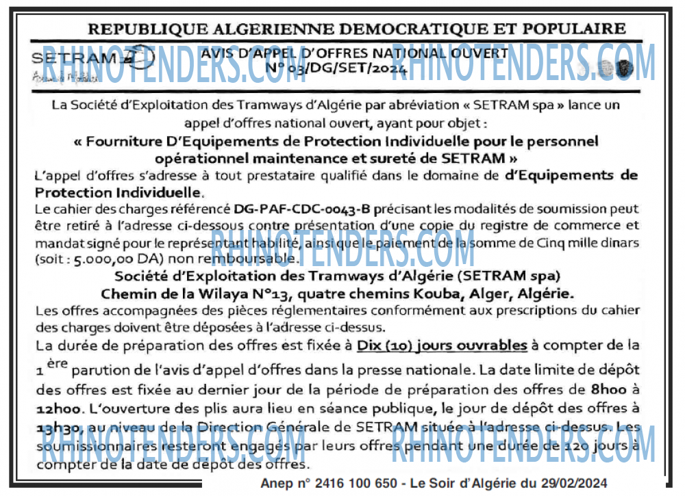 LE SOIR D'ALGERIE